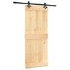 vidaXL Porte coulissante Naturel et noir 85 x 210 cm
