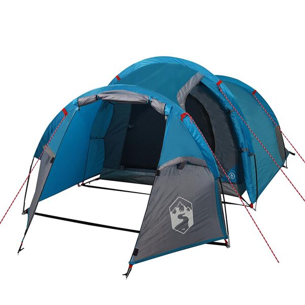 vidaXL Tente de camping tunnel 2 personnes bleu imperm&eacute;able