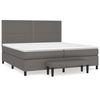 vidaXL Sommier &agrave; lattes de lit avec matelas Gris 200x200 cm Similicuir