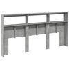 vidaXL Armoire t&ecirc;te de lit avec LED gris b&eacute;ton 200x17x102 cm