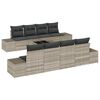 vidaXL Ensemble de canap&eacute; de jardin 7 pc Gris clair polyrotin
