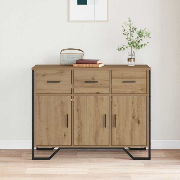 vidaXL Buffet avec tiroir Ch&ecirc;ne artisanal 97 x 32,5 x 74,5 cm