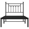 vidaXL Cadre de lit m&eacute;tal sans matelas avec t&ecirc;te de lit noir 80x200 cm