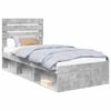 vidaXL Cadre de lit avec t&ecirc;te de lit B&eacute;ton 90 x 200 cm Pin massif