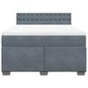 vidaXL Sommier &agrave; lattes de lit et matelas Gris fonc&eacute; 140x190cm Velours
