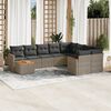 vidaXL Salon de jardin avec coussins 10 pcs gris r&eacute;sine tress&eacute;e
