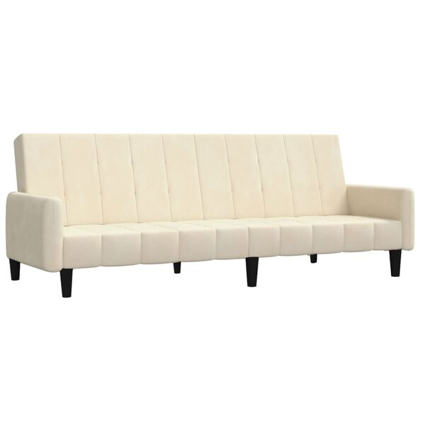 vidaXL Canap&eacute;-lit &agrave; 2 places Cr&egrave;me Velours