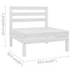 vidaXL Salon de jardin 3 pcs Bois de pin massif Blanc
