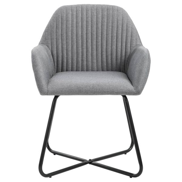 vidaXL Chaises &agrave; manger lot de 4 gris clair tissu