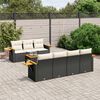vidaXL Salon de jardin 8 pcs avec coussins noir r&eacute;sine tress&eacute;e