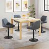 vidaXL Chaises pivotantes &agrave; manger lot de 4 gris fonc&eacute; velours