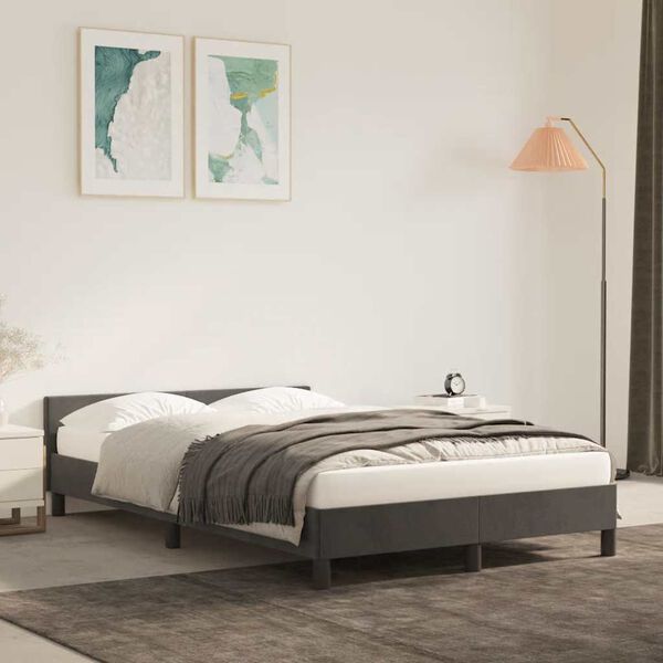 vidaXL Cadre de lit sans matelas gris fonc&eacute; 120x200 cm velours