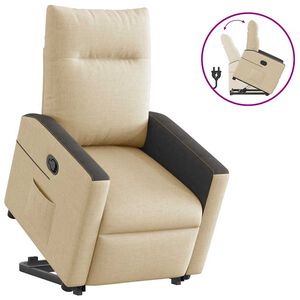 vidaXL Fauteuil inclinable Cr&egrave;me Tissu