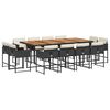 vidaXL Ensemble &agrave; manger de jardin 13 pcs coussins noir r&eacute;sine tress&eacute;e