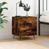 vidaXL Table de chevet ch&ecirc;ne fum&eacute; 40x35x47,5 cm bois d&rsquo;ing&eacute;nierie