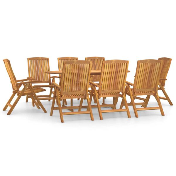 vidaXL Ensemble &agrave; manger de jardin 9 pcs Bois de teck solide