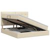 vidaXL Lit avec rangement et matelas Cr&egrave;me 180 x 200 cm tissu
