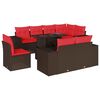 vidaXL Ensemble de canap&eacute; de jardin 9 pcs avec coussins marron r&eacute;sine tress&eacute;e