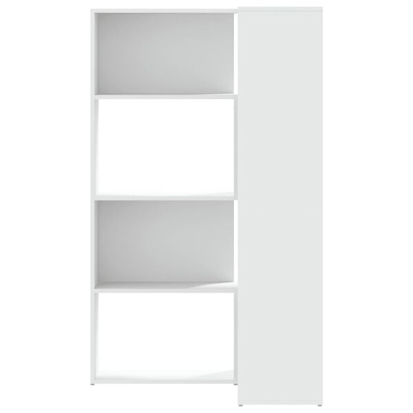 vidaXL Biblioth&egrave;que d'angle &agrave; 4 niveaux blanc bois d'ing&eacute;nierie