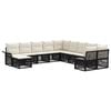 vidaXL Ensemble de canap&eacute; de jardin 11 pc 11 place Noir et blanc cr&egrave;me