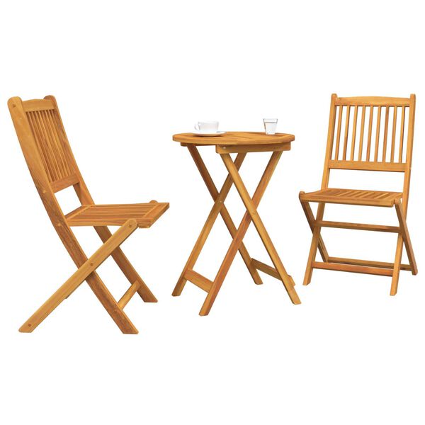 vidaXL Ensemble bistro de jardin 3 pcs Marron Bois d'acacia massif