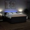 vidaXL Sommier &agrave; lattes de lit avec matelas Noir 200x200 cm Tissu