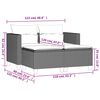vidaXL Canap&eacute; de jardin 2 places avec tabourets gris clair poly rotin