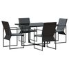 vidaXL Ensemble de salle &agrave; manger pour jardin 5 pc Noir Acier