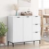 vidaXL Buffet avec tiroir Blanc 89,5 x 33 x 82 cm Bois d'ing&eacute;nierie