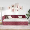 vidaXL Cadre de lit d'angle avec matelas Bordeaux 90 x 190 cm tissu