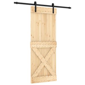 vidaXL Porte coulissante 80 x 210 cm Bois de pin massif (non trait&eacute;)