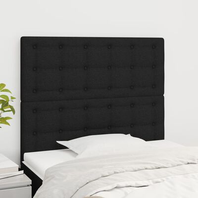 vidaXL Têtes de lit 2 pcs Noir 100x5x78/88 cm Tissu