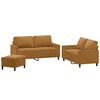 vidaXL Ensemble de canap&eacute;s 3 pcs avec coussins Marron Velours