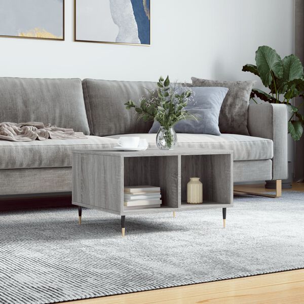 vidaXL Table basse Sonoma gris 60x50x36,5 cm Bois d'ing&eacute;nierie