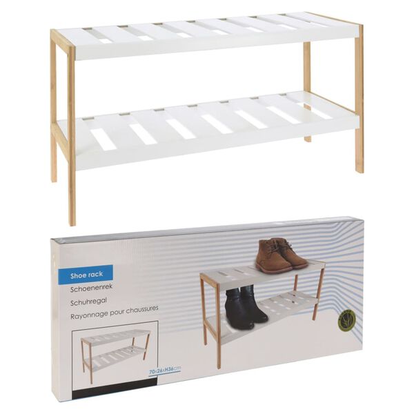 Storage solutions &Eacute;tag&egrave;re &agrave; chaussures avec 2 niveaux 70x26x36 cm