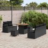 vidaXL Ensemble de canapé de jardin avec coussin 8 pcs Noir
