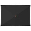 vidaXL Parasol de jardin avec m&acirc;t en bois noir 150x200 cm