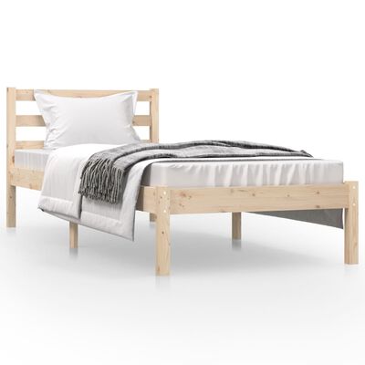 vidaXL Cadre de lit bois de pin massif 75x190 cm petit simple