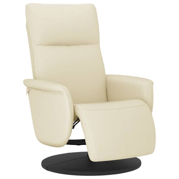 vidaXL Fauteuil inclinable avec repose-pieds cr&egrave;me similicuir