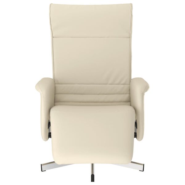vidaXL Fauteuil inclinable avec repose-pieds crème similicuir