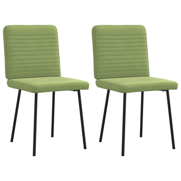 vidaXL Chaises &agrave; manger lot de 2 Vert clair Velours