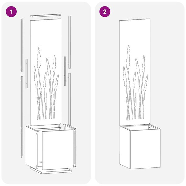 vidaXL &Eacute;cran de confidentialit&eacute; de jardin Fretwork Rouill&eacute; 32 x 140 cm