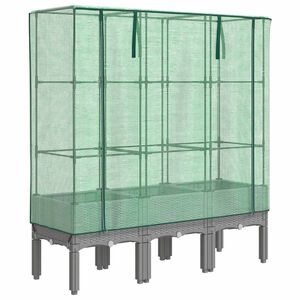 vidaXL Jardini&egrave;re sur&eacute;lev&eacute;e avec housse aspect rotin 120x40x140 cm