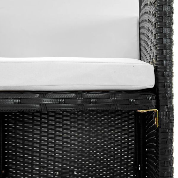 vidaXL Ensemble &agrave; manger d'ext&eacute;rieur 9pcs coussins R&eacute;sine tress&eacute;e Noir