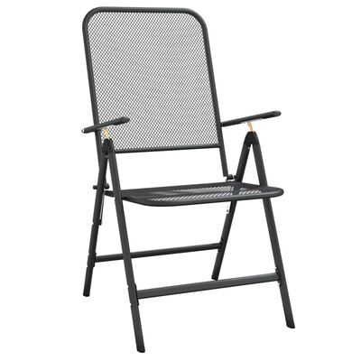 vidaXL Mobilier à dîner de jardin 3 pcs Maille Métal Anthracite