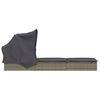 vidaXL Transat avec toit pliable gris 213x63x97 cm r&eacute;sine tress&eacute;e
