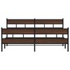 vidaXL Cadre de lit en m&eacute;tal sans matelas ch&ecirc;ne marron 200x200 cm