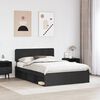 vidaXL Cadre de lit avec t&ecirc;te de lit Noir 160 x 200 cm Pin massif