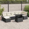 vidaXL Ensemble de canap&eacute; de jardin 8 pcs Noir Poly rotin