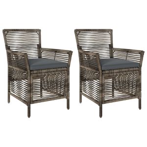 vidaXL Chaise d'Ext&eacute;rieur 2 pc Gris et Gris fonc&eacute; polyrotin